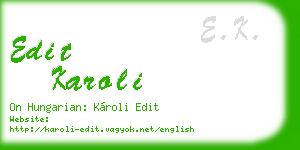 edit karoli business card